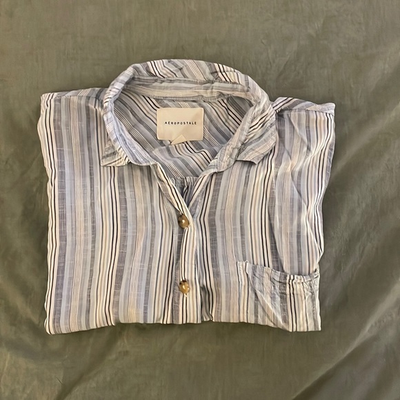 STRIPED CROPPED SHIRT - Picture 1 of 2